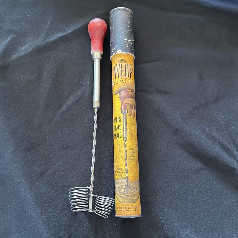 Vintage 1948 ARTBECK WHIP BEATER w/Original Container~Arthur Beck Co. Chicago